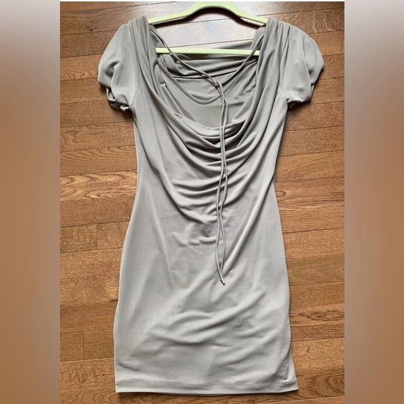 BCBGMAX AZRIA FLAVIA COWL TAUPE DRESS XS - Picture 2 of 6